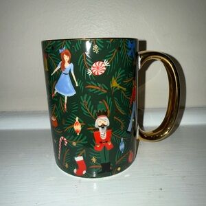 Rifle Paper Co. Porcelain Mug, Evergreen Nutcracker Christmas Holiday